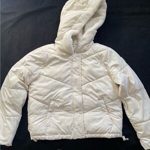 Hollister Cream Hooded Fleece Jacket